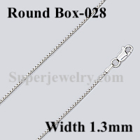 Round Box 028 Sterling Silver Chain
